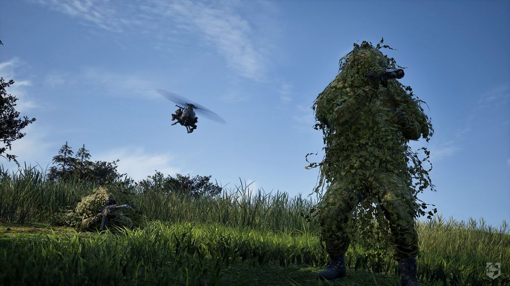 Sniper in a ghillie suit